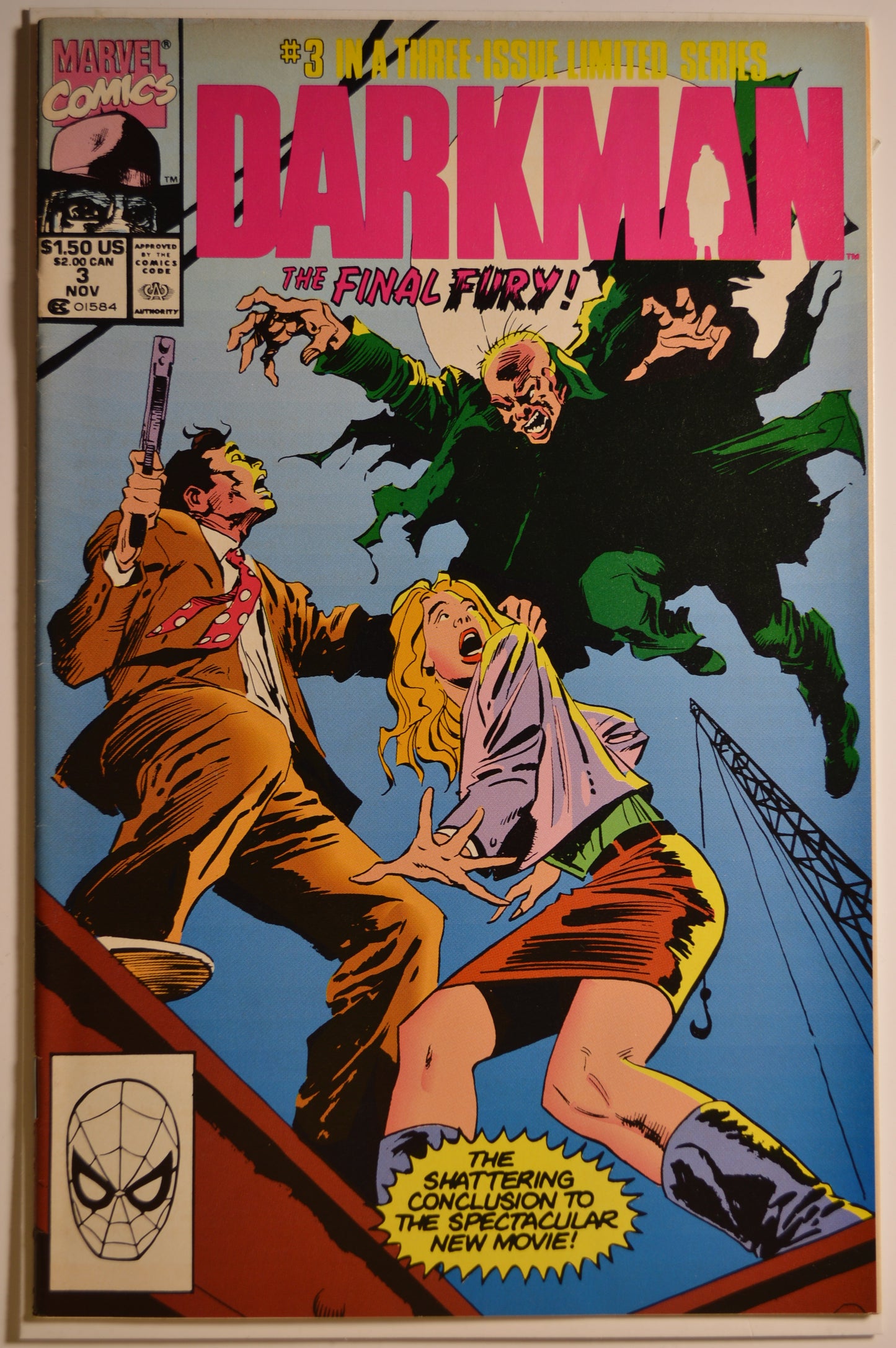 Darkman #3 (1990) Marvel Comics | "The Final Fury!" | Very Fine Condition