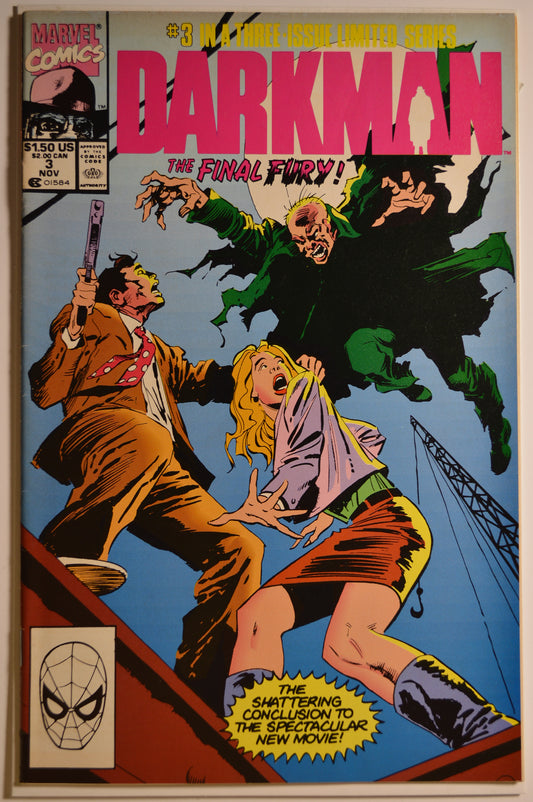 Darkman #3 (1990) Marvel Comics | "The Final Fury!" | Very Fine Condition