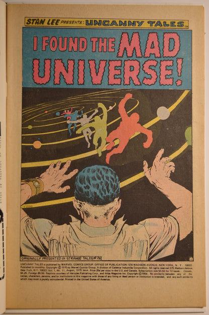 Uncanny Tales from the Grave #11 (1975) - Marvel Comics | "The Dead Don’t Sleep" | Supernatural Mystery | Very Fine Condition
