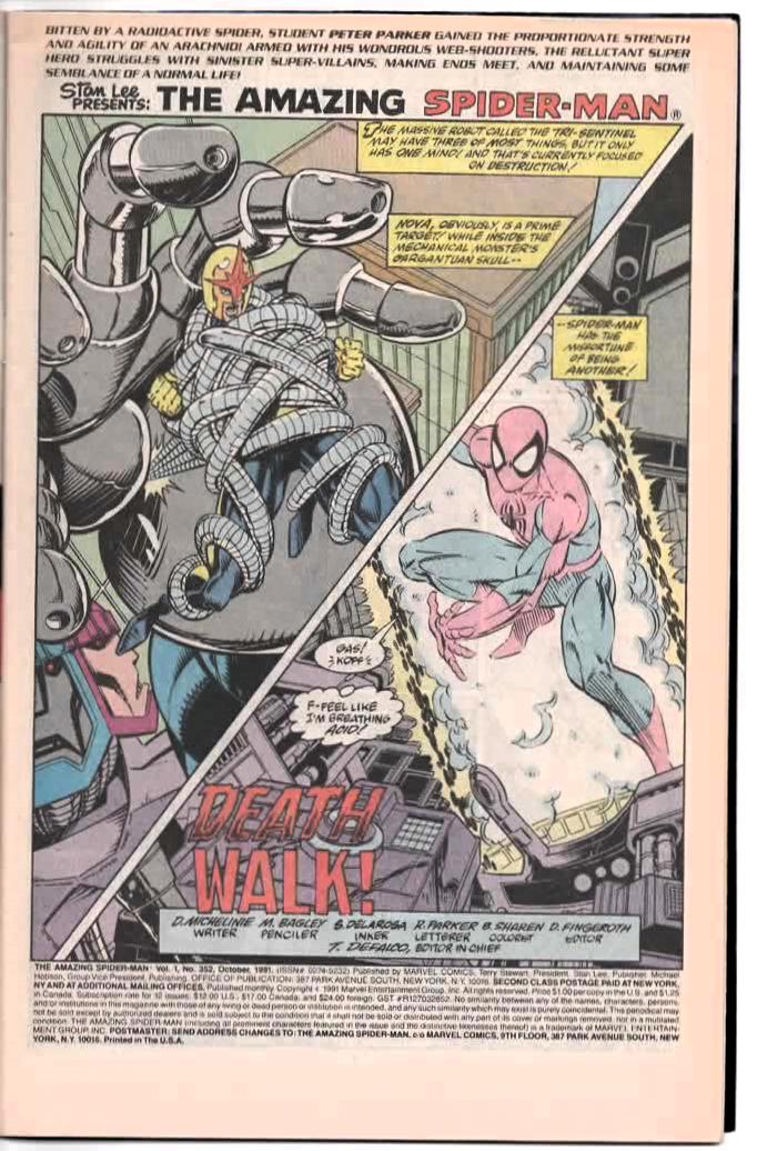 The Amazing Spider-Man #352, #366 & #369 (1991-1992) Marvel Comics | Nova, Red Skull, Taskmaster, & Electro!